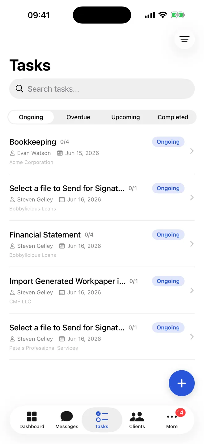 Arrive mobile, Tasks